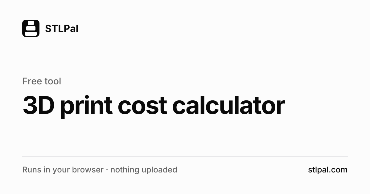 3D Print Cost Calculator: Filament, Power and Price